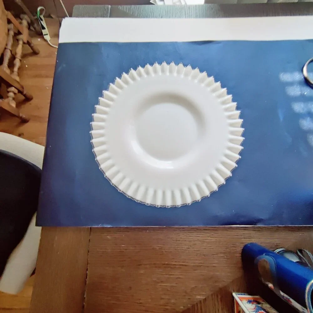 Fenton Silver Crest Milk Glass Platter - Cake Plate 12.5